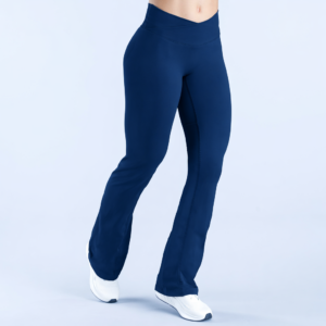 Custom LOGO Seamless Front Waist Cross Flares (9082-LBK)