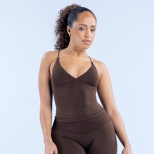 Wholesale Seamless Vision Twist Front Longline Top (V8582-BX)